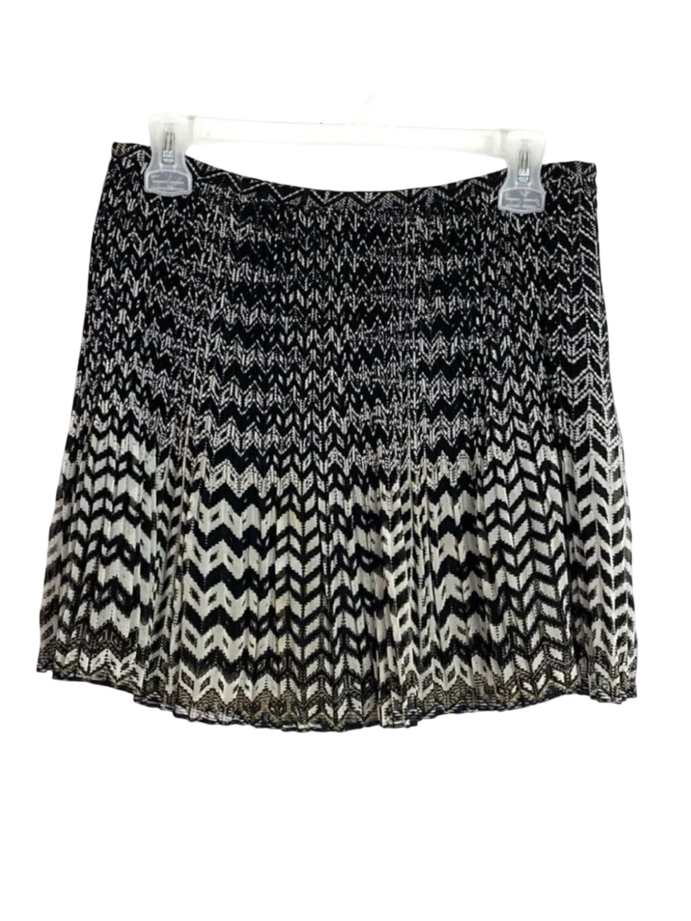 Madewell Ombre Chevron Pleat Skirt Womens Size 2 - XS Style 34715 Black Ivory
